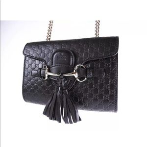 GUCCI Emily Microguccissima Chain Shoulder Bag